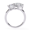 Picture of 1.80 CT Asscher And 2.20 CT Radiant Cut Lab Grown Diamond Two Stone Ring. (4 CTW Diamonds)