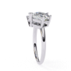 Picture of 1.80 CT Asscher And 2.20 CT Radiant Cut Lab Grown Diamond Two Stone Ring. (4 CTW Diamonds)