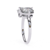 Picture of 2.40 CT Emerald And 2 CT Round Cut Lab Grown Diamond Two Stone Ring.