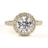 Picture of 1.30 Carat Solitaire Ring With Round Cut Center And Pave Halo Design.