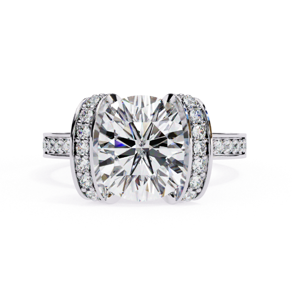 Picture of 3 Carat Round Solitaire Lab Diamond Channel Ring. (3.40 CTW Diamonds)