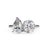 Picture of 1.50 CT Pear And 2 CT Round Cut Lab Grown Diamond Two Stone Ring.
