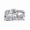 Picture of 1 Carat Round Solitaire Crossover Ring. (1.80 CTW Diamonds)