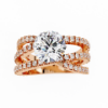 Picture of 1.01 Carat Round Solitaire Crossover Ring. (1.60 ctw Diamonds)