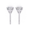 Picture of 2.60 Carat Total Round Cut Lab Grown Diamond Three Prong Stud Earring.