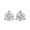 Picture of 2.60 Carat Total Round Cut Lab Grown Diamond Three Prong Stud Earring.