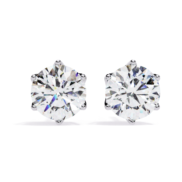 Picture of 2.50 Carat Total Round Cut Lab Grown Diamond Stud Earring.