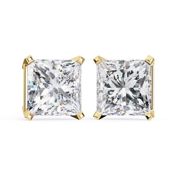 Picture of 3 Carat total Princess Cut Lab Grown Diamond Stud Earring.