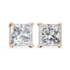 Picture of 3 Carat total Princess Cut Lab Grown Diamond Stud Earring.