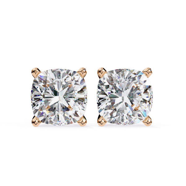 Picture of 2.30 Carat Cushion Cut Lab Grown Diamond Stud Earring.