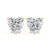 Picture of 2.50 Carat Heart Cut Lab Grown Diamond Stud Earring.