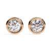 Picture of 2.60 Carat Stunning Round Cut Lab Grown Diamond Bezel Stud Earring.