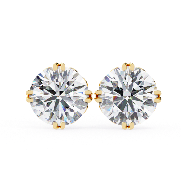 Picture of 2.50 Carat Classic Round Cut Lab Grown Diamond Double Prong Stud Earring.