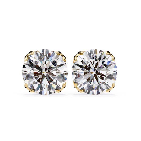 Picture of 2.20 Carat Round Cut Lab Grown Diamond Prong Setting Stud Earring.