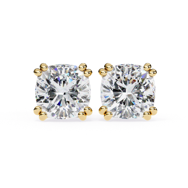 Picture of 2.30 Carat Cushion Cut Lab Grown Diamond Stud Earring.