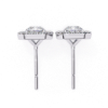 Picture of 1.50 Carat Solitaire Radiant Cut Lab Grown Diamond Halo  Earring.