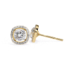 Picture of 1.60 Carat Solitaire Cushion Halo Studs.