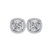 Picture of 1.60 Carat Solitaire Cushion Halo Studs.