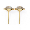 Picture of 1.50 carat solitaire Oval Cut Earrings, Each With a Halo Of Smaller Diamonds.