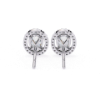 Picture of 1.50 carat solitaire Oval Cut Earrings, Each With a Halo Of Smaller Diamonds.