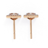 Picture of 1.50 carat Solitaires Princess Cut Lab Grown Diamond Halo Earring.