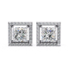 Picture of 1.50 carat Solitaires Princess Cut Lab Grown Diamond Halo Earring.