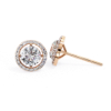 Picture of 1.60 Carat Solitaire Round Cut Lab Grown Diamond Halo Earring.