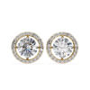 Picture of 1.60 Carat Solitaire Round Cut Lab Grown Diamond Halo Earring.