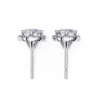 Picture of 1.80 carat solitaire Round Cut with surrounding halo Earring.