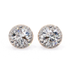 Picture of 1.80 carat solitaire Round Cut with surrounding halo Earring.