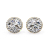 Picture of 1.80 carat solitaire Round Cut with surrounding halo Earring.