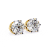 Picture of 2.50 Carat solitaire Round Cut Lab Grown Diamond Six Prong Stud Earring.