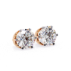 Picture of 2.50 Carat solitaire Round Cut Lab Grown Diamond Six Prong Stud Earring.