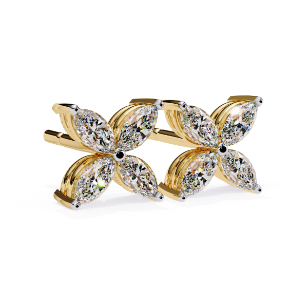 Picture of 90 Cent Marquise Cut Clover Earrings.