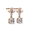 Picture of Floral Pear, Marquise & 1 carat Round Solitaires Drop Diamond Earrings