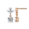 Picture of Floral Pear, Marquise & 1 carat Round Solitaires Drop Diamond Earrings