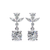 Picture of Floral Pear, Marquise & 1 carat Round Solitaires Drop Diamond Earrings