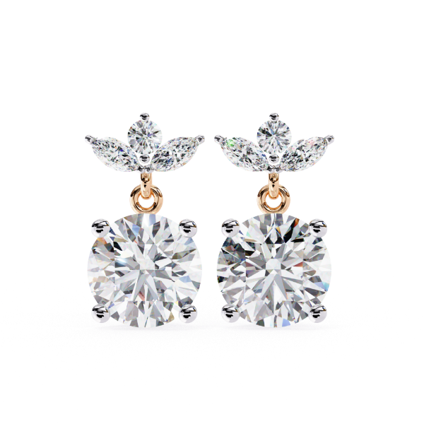 Picture of 1.80 Carat Round Drop Solitaire Danglers.