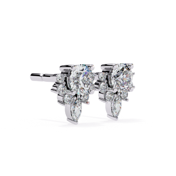 Picture of 0.70 carats Round And Marquise Cut Lab Grown Diamond Earring.