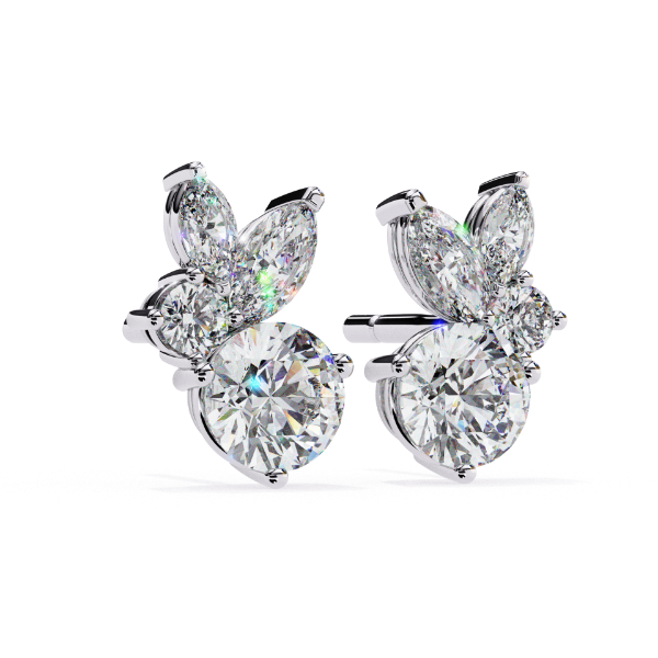 Picture of 1 carat Round solitaire And Marquise Duo Studs.