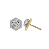 Picture of 2Carat solitaire Round Cut with halo Earring.