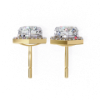 Picture of 2Carat solitaire Round Cut with halo Earring.