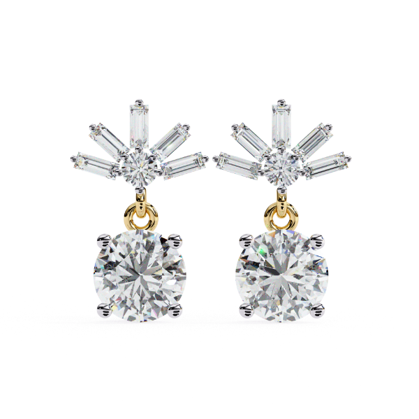 Picture of 0.90 Carats Round Baguette Danglers.