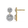 Picture of 1.00 Carat Round solitaire double halo danglers