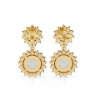 Picture of 1.00 Carat Round solitaire double halo danglers
