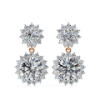 Picture of 1.00 Carat Round solitaire double halo danglers