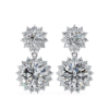 Picture of 1.00 Carat Round solitaire double halo danglers