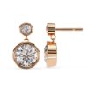 Picture of 1.60 Carat Classic Round Solitaire Bezel Diamond Earrings.