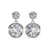 Picture of 1.60 Carat Classic Round Solitaire Bezel Diamond Earrings.