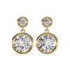 Picture of 1.60 Carat Classic Round Solitaire Bezel Diamond Earrings.